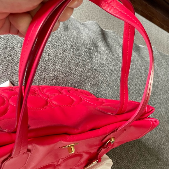 Coach Quilted Signature Pink Ruby Napa Leather - Picture 9 of 14